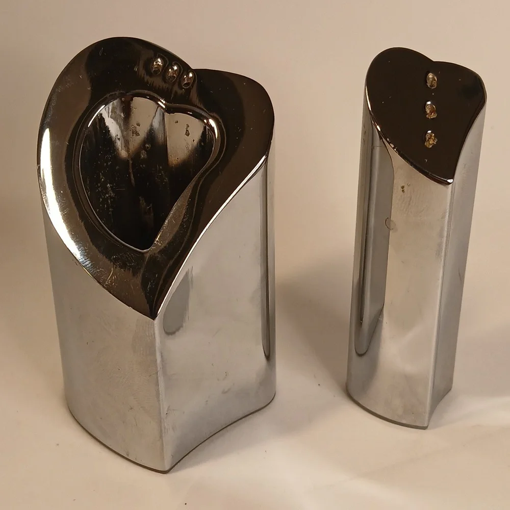 Lenox  Forevermore Heart-In-Heart Silver Plated Salt & Pepper Shakers